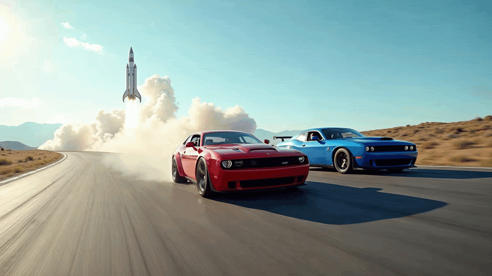 Cars and rocket illustrating different speed measurements