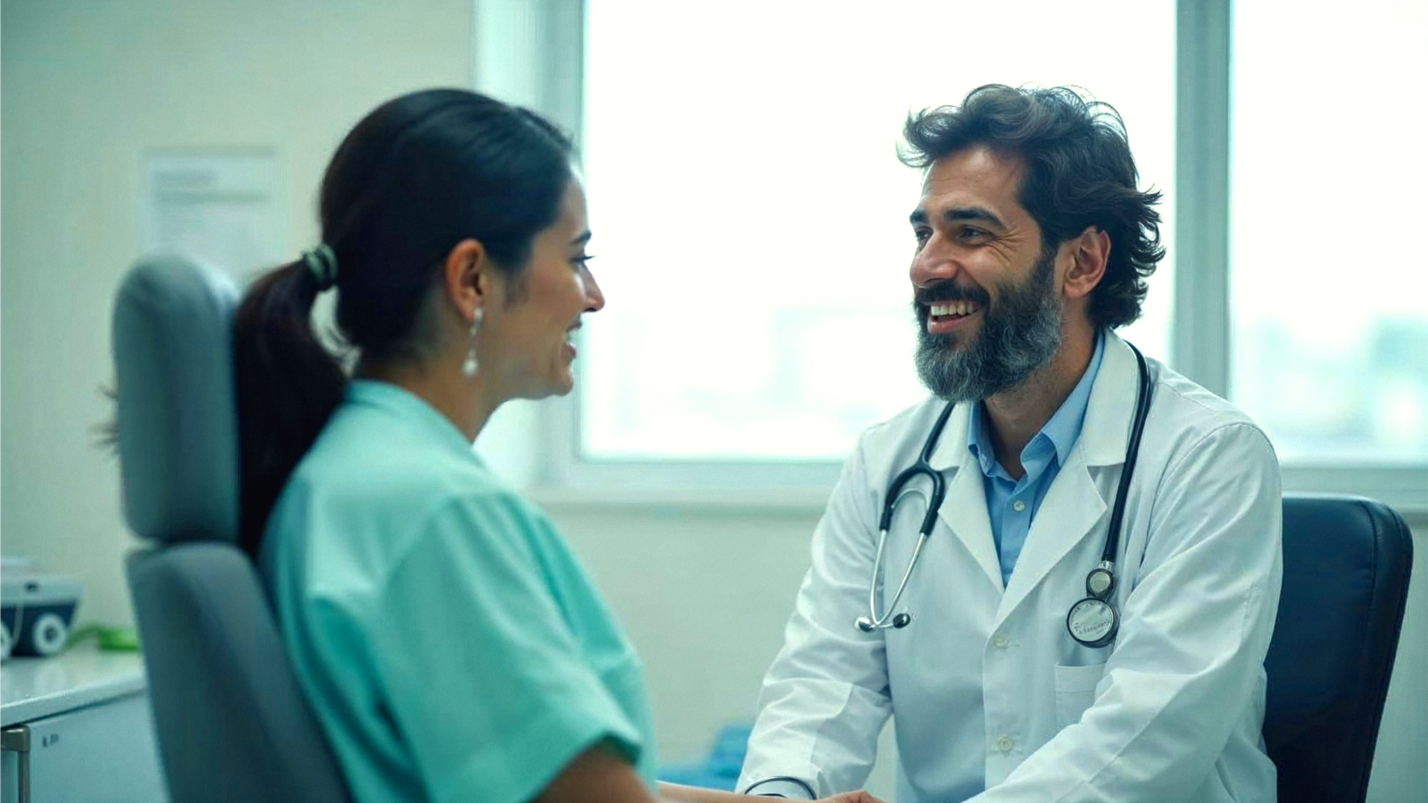 Doctor discussing health metrics with patient